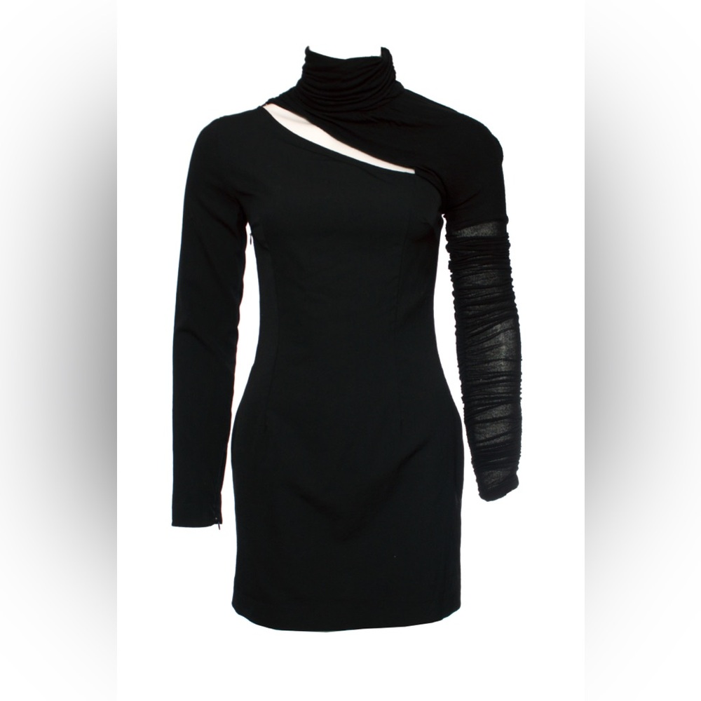 Pierre Balmain Black Dress with Turtle Neck